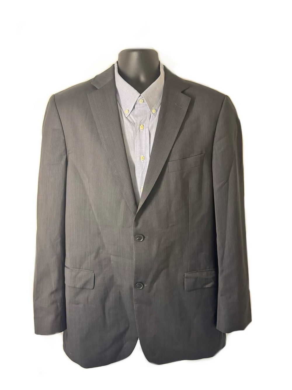 Boss Men's Gray Two-Button Pinstripe Suit Jacket 44L